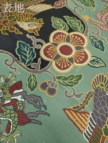 平和屋着物●六通柄袋帯　唐織　五爪龍　鳳凰花文　金糸　正絹　逸品　DABE5309ps