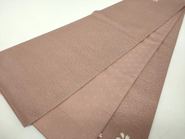 平和屋着物●太鼓柄袋帯　舞桜　銀通し地　正絹　逸品　DABE5312ps