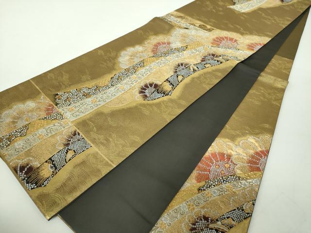 平和屋着物●西陣の名門　加納幸謹製　六通柄袋帯　宝尽くし花文　金銀糸　上代98万　反端・証紙付き　正絹　逸品　DABE5313ps