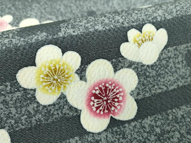 平和屋着物●人間国宝・羽田登喜男　九寸名古屋帯　舞梅　鬼しぼ縮緬　正絹　逸品　DABE5324ps