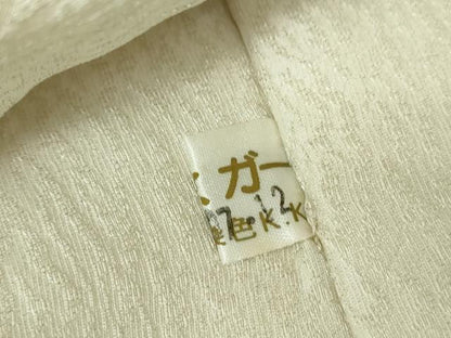 平和屋着物●九寸名古屋帯　刺繍　貝紫　更紗花文　金銀彩　銀通し地　正絹　逸品　未使用　DABE5335ps