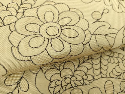 平和屋着物●本場筑前博多織　八寸古屋帯　雲取り花文　正絹　逸品　未使用　DABE5338ps