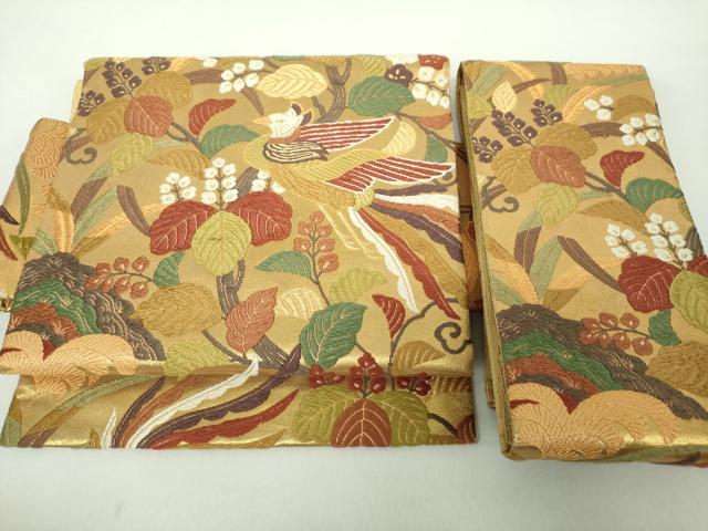 平和屋着物●西陣　坂下織物謹製　つけ帯　唐織　鳳凰花文　金糸　正絹　逸品　DABE5340ps