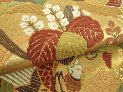 平和屋着物●西陣　坂下織物謹製　つけ帯　唐織　鳳凰花文　金糸　正絹　逸品　DABE5340ps