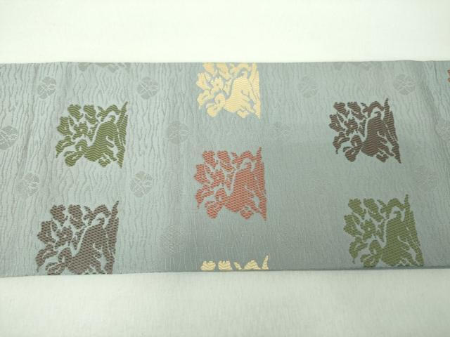 平和屋着物●つけ帯　唐織　名物裂　花兎　正絹　逸品　DABE5343ps