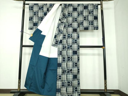 平和屋着物●上質な紬　琉球絣文様　正絹　逸品　DABE5361ps