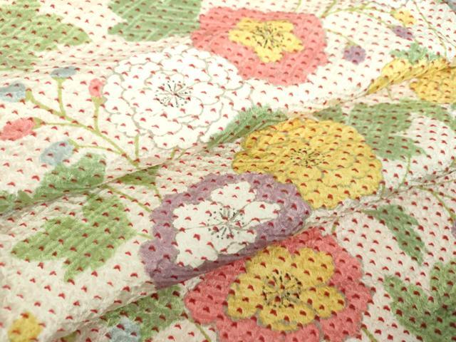 平和屋着物●上質な小紋　総絞り　草花文　正絹　逸品　DABE5363ps