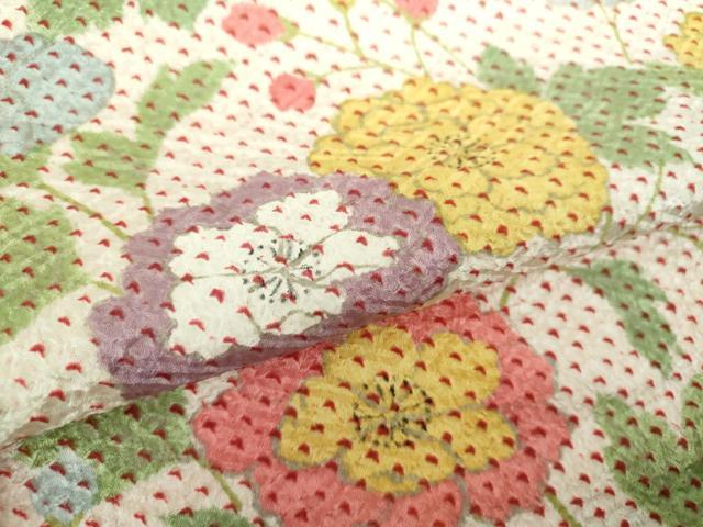 平和屋着物●上質な小紋　総絞り　草花文　正絹　逸品　DABE5363ps