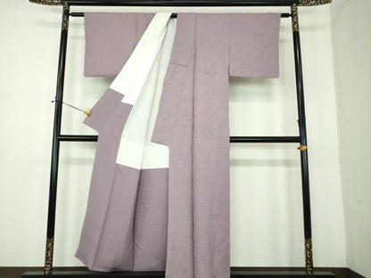 平和屋着物●上質な色無地　辻が花地紋　鳩羽色　正絹　逸品　DABE5364ps