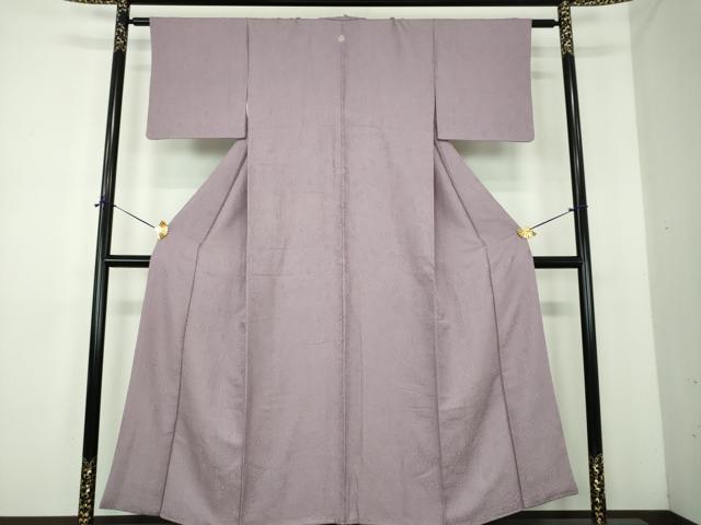 平和屋着物●上質な色無地　辻が花地紋　鳩羽色　正絹　逸品　DABE5364ps