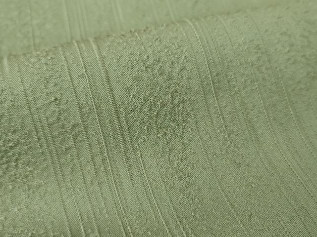 平和屋着物●上質な色無地　霞縞地紋　山鳩色　正絹　逸品　未使用　DABE5365ps