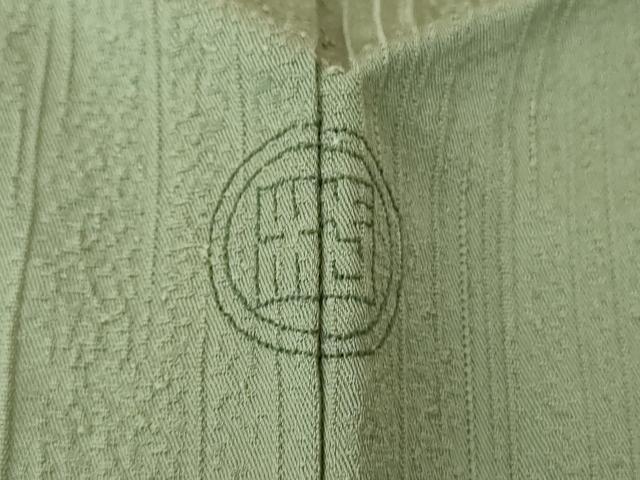 平和屋着物●上質な色無地　霞縞地紋　山鳩色　正絹　逸品　未使用　DABE5365ps