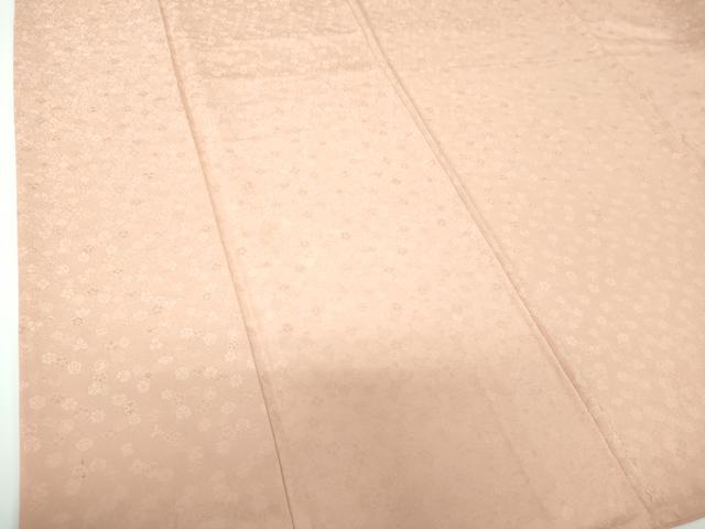 平和屋着物●上質な色無地　吉祥花地紋　水柿色　正絹　逸品　DABE5366ps