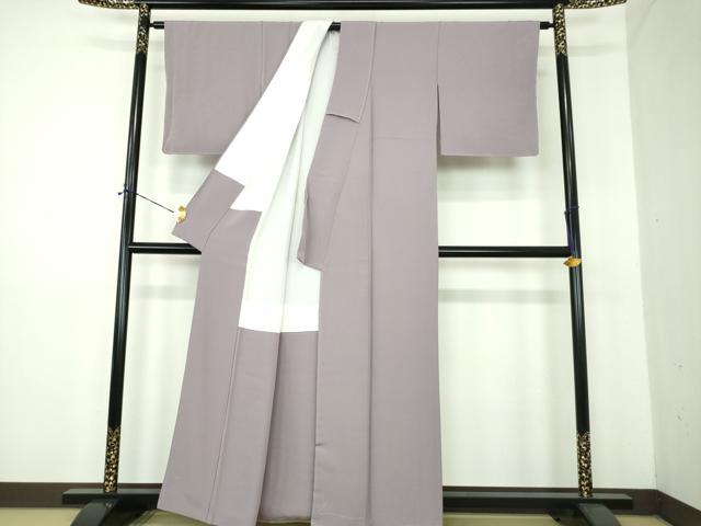 平和屋着物●上質な色無地　作家物　鳩羽色　正絹　逸品　未使用　DABE5367ps