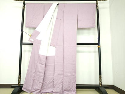 平和屋着物●上質な色無地　草花地紋　鳩羽色　やまと誂製　正絹　逸品　DABE5368ps