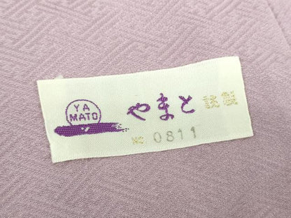 平和屋着物●上質な色無地　草花地紋　鳩羽色　やまと誂製　正絹　逸品　DABE5368ps