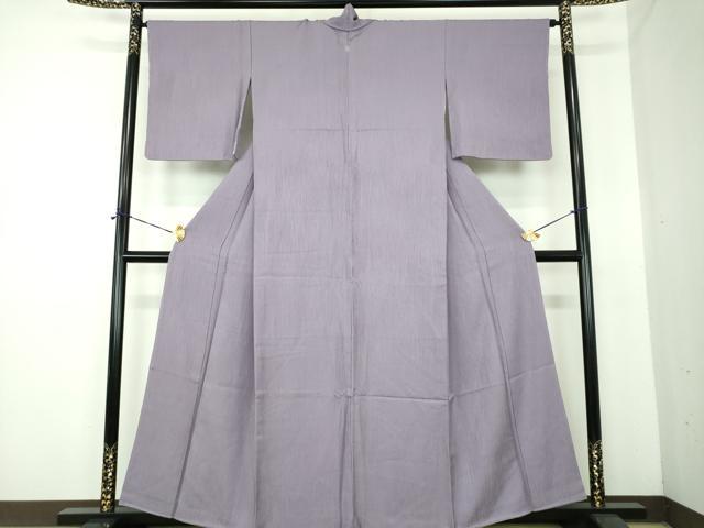 平和屋着物●上質な色無地　霞地紋　鳩羽色　正絹　逸品　未使用　DABE5373ps
