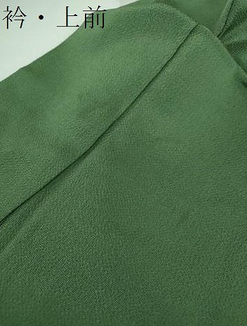 平和屋着物●上質な色無地　鬼しぼ縮緬　老竹色　正絹　逸品　DABE5374ps