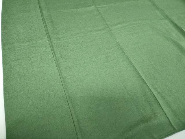 平和屋着物●上質な色無地　鬼しぼ縮緬　老竹色　正絹　逸品　DABE5374ps