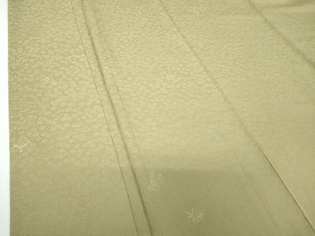 平和屋着物●本加賀友禅作家　梶山伸監修　色無地　吉祥花地紋　榛色　正絹　逸品　DABE5376ps