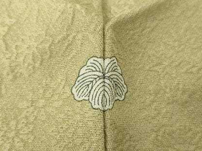 平和屋着物●本加賀友禅作家　梶山伸監修　色無地　吉祥花地紋　榛色　正絹　逸品　DABE5376ps