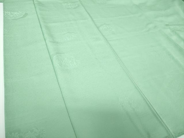 平和屋着物●上質な色無地　草花地紋　青磁色　正絹　逸品　未使用　DABE5377ps