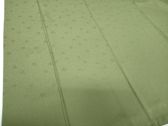平和屋着物●世界的ファッションデザイナー　山本寛斎監修　kansaiブランド　色無地　舞桜地紋　老竹色　証紙付き　正絹　逸品　DABE5380ps