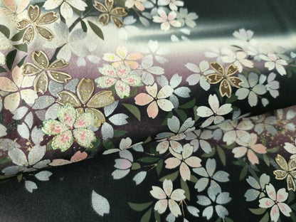 平和屋着物●豪華黒留袖　刺繍　夜桜　暈し染め　金銀彩　やまと誂製　正絹　逸品　DABE5381ps