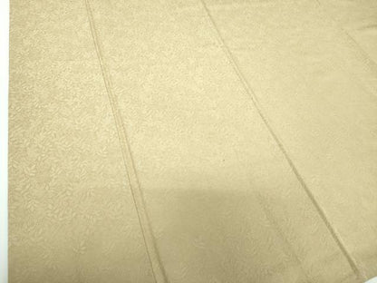 平和屋着物●上質な色無地　南天地紋　白橡色　正絹　逸品　DABE5383ps