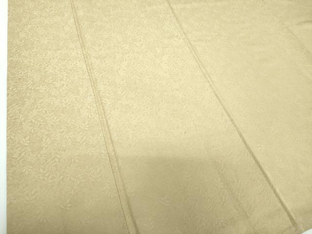 平和屋着物●上質な色無地　南天地紋　白橡色　正絹　逸品　DABE5383ps