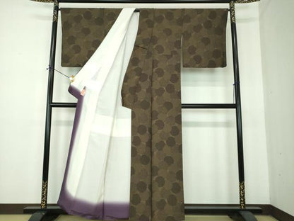 平和屋着物●江戸小紋　雪輪重ね　正絹　逸品　DABE5384ps