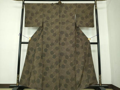 平和屋着物●江戸小紋　雪輪重ね　正絹　逸品　DABE5384ps