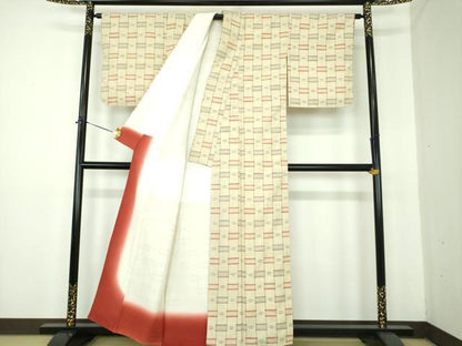 平和屋着物●上質な紬　間道　正絹　逸品　DABE5385ps