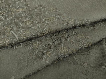 平和屋着物●青山みとも　訪問着　総刺繍　流水花文　金糸　正絹　逸品　DABE5386ps