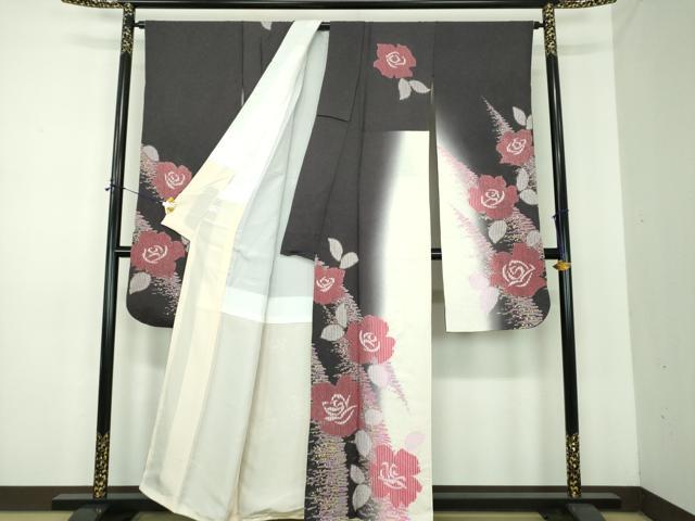 平和屋着物●豪華振袖　絞り　薔薇　暈し染め　金彩　正絹　逸品　DABE5387ps