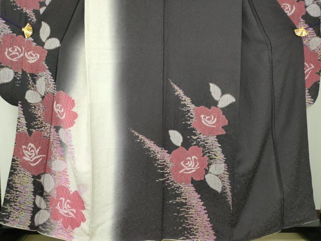 平和屋着物●豪華振袖　絞り　薔薇　暈し染め　金彩　正絹　逸品　DABE5387ps