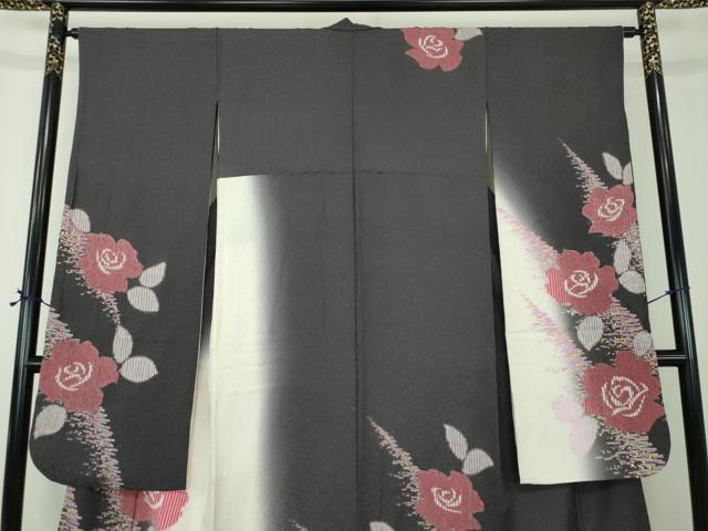 平和屋着物●豪華振袖　絞り　薔薇　暈し染め　金彩　正絹　逸品　DABE5387ps