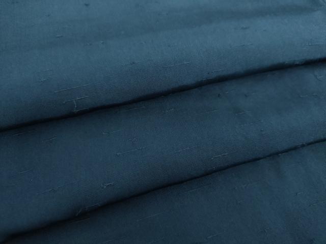 平和屋着物●上質な色無地　お召縮緬　濃紺地　正絹　逸品　DABE5390ps