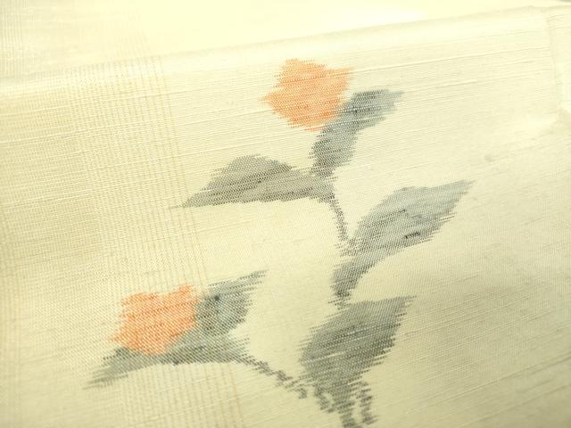 平和屋着物●訪問着　紬地　草花文　正絹　逸品　DABE5392ps