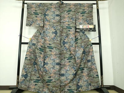 平和屋着物●都喜ヱ門　本場大島紬　7マルキ　総絣　奥の細道　藤絹織物謹製　証紙付き　正絹　逸品　DABE5393ps
