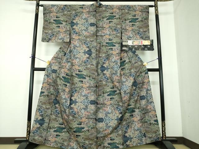 平和屋着物●都喜ヱ門　本場大島紬　7マルキ　総絣　奥の細道　藤絹織物謹製　証紙付き　正絹　逸品　DABE5393ps