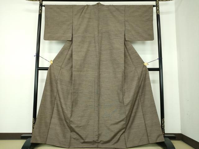 平和屋着物●上質な紬　格子柄　正絹　逸品　DABE5396ps