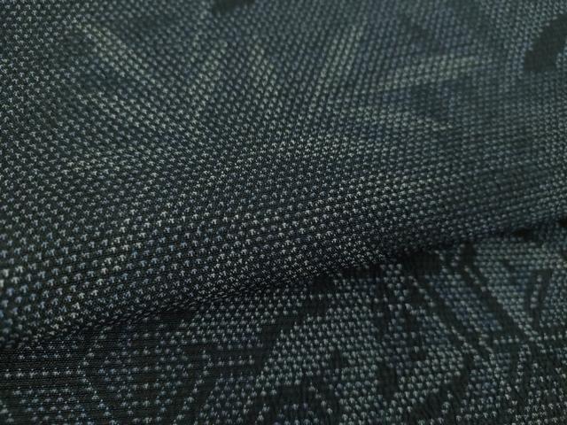 平和屋着物●本塩沢　訪問着　麻の葉草葉文　正絹　逸品　DABE5400ps