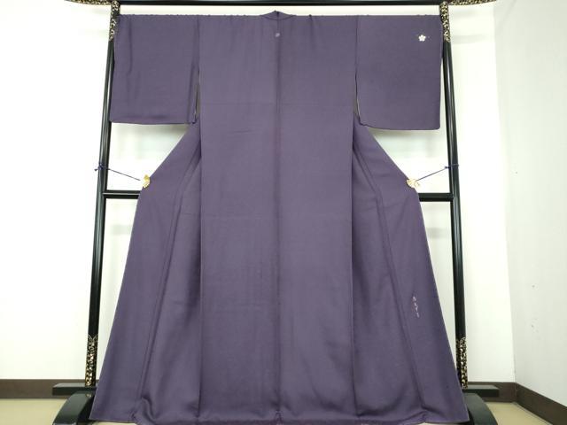 平和屋着物●上質な色無地　作家物　瓢箪花唐草地紋　濃鼠色　正絹　逸品　未使用　DABE5405ps
