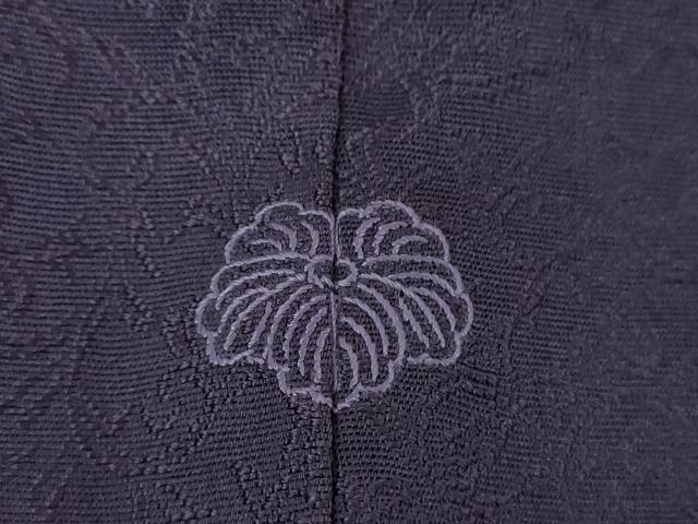 平和屋着物●上質な色無地　作家物　瓢箪花唐草地紋　濃鼠色　正絹　逸品　未使用　DABE5405ps