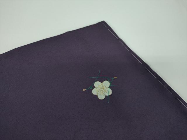 平和屋着物●上質な色無地　作家物　瓢箪花唐草地紋　濃鼠色　正絹　逸品　未使用　DABE5405ps