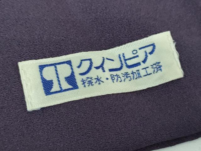 平和屋着物●上質な色無地　作家物　瓢箪花唐草地紋　濃鼠色　正絹　逸品　未使用　DABE5405ps