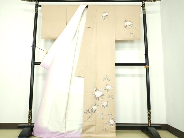 平和屋着物●訪問着　刺繍　枝花文　正絹　逸品　DABE5408ps