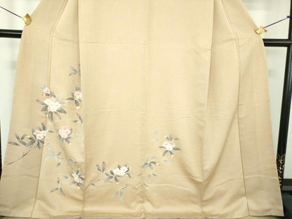 平和屋着物●訪問着　刺繍　枝花文　正絹　逸品　DABE5408ps