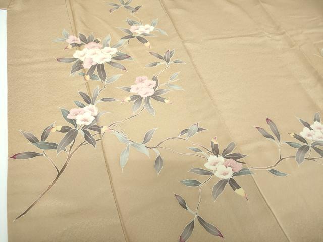 平和屋着物●訪問着　刺繍　枝花文　正絹　逸品　DABE5408ps
